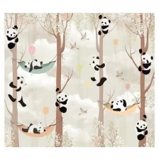 Фотообои детские "Панды на деревьях" 300х270 см