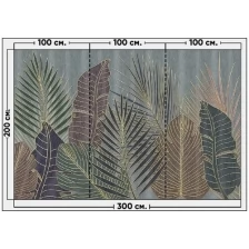 Фотообои / флизелиновые обои Листья в золотом тиснении (зеркальное) 3 x 2 м