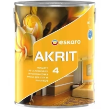 Краска для стен и потолков глубокоматовая "Eskaro Akrit-4", База А, 9,5л